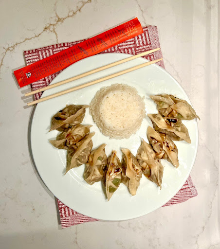Eggplant and Shishito Pepper Dumplings